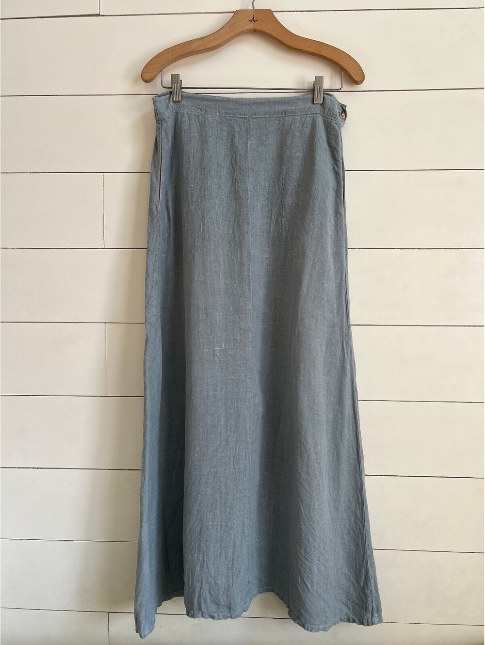 Via Vai by Pollero 100% Linen Maxi Skirt Women's Small Lagenlook Boho Casual
